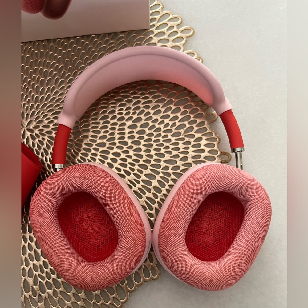 Apple Red and Pink Wireless Headphones - Picture 2 of 9
